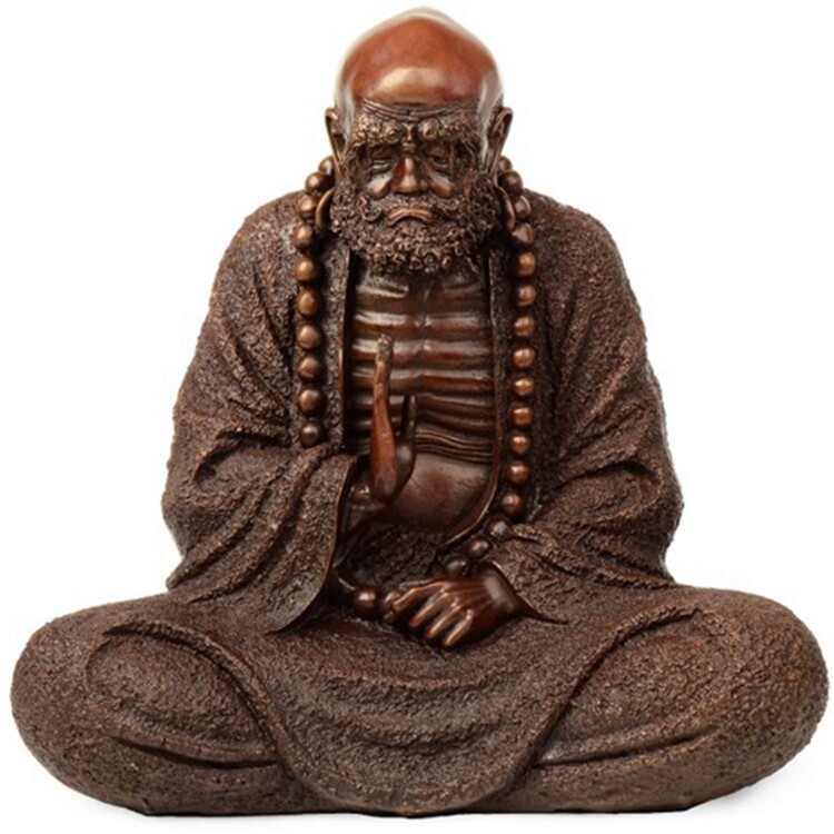 全铜禅意达摩佛像摆件办公室工艺礼品沉思达摩祖师家居客厅装饰品