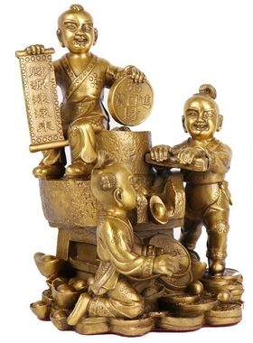 全铜客厅乔迁开业礼品童子摆件