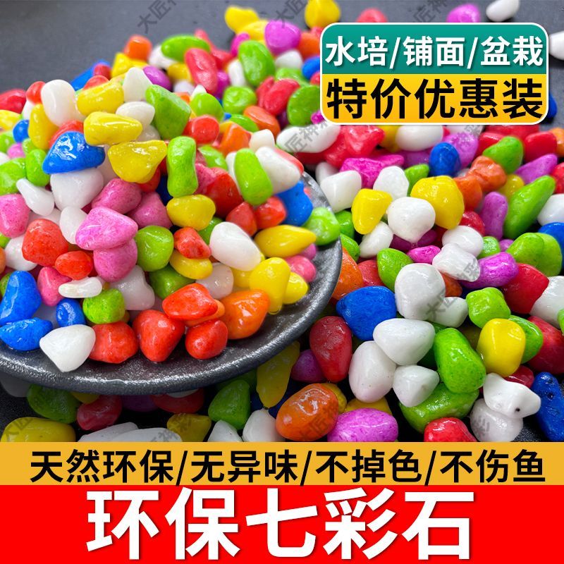 多肉铺面石花卉装饰彩石子水培七彩石鱼缸造景通用型家用室内花瓶