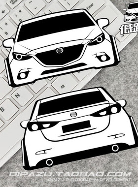 适用于 MAZDA昂克赛拉马自达汽车贴纸低趴族iAcro改装车贴划痕贴