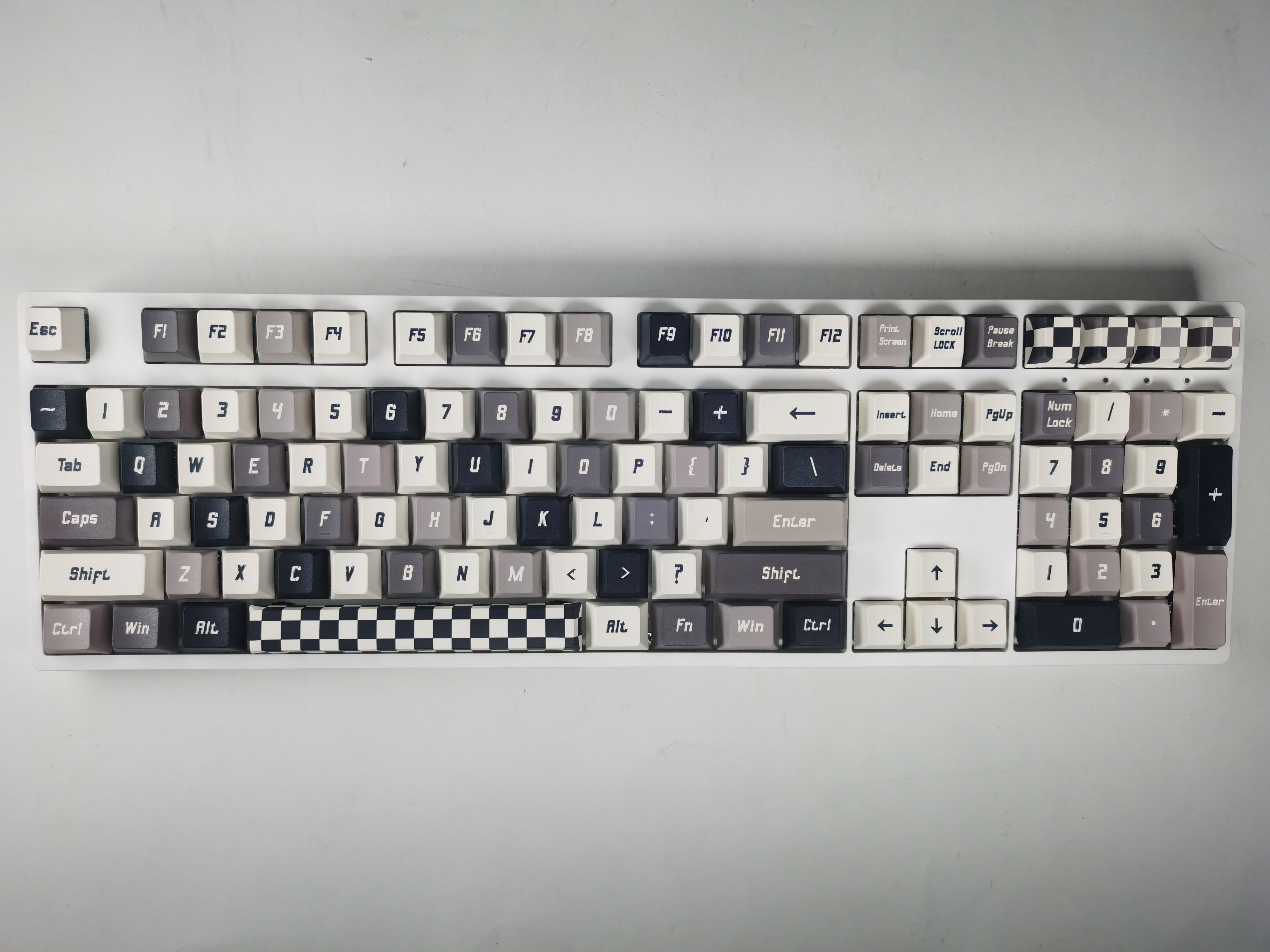 DNDKB 기계식 키보드 승화 PBT 키캡 MDA DSA XDA 오리지널 흑백 격자 무늬 키캡