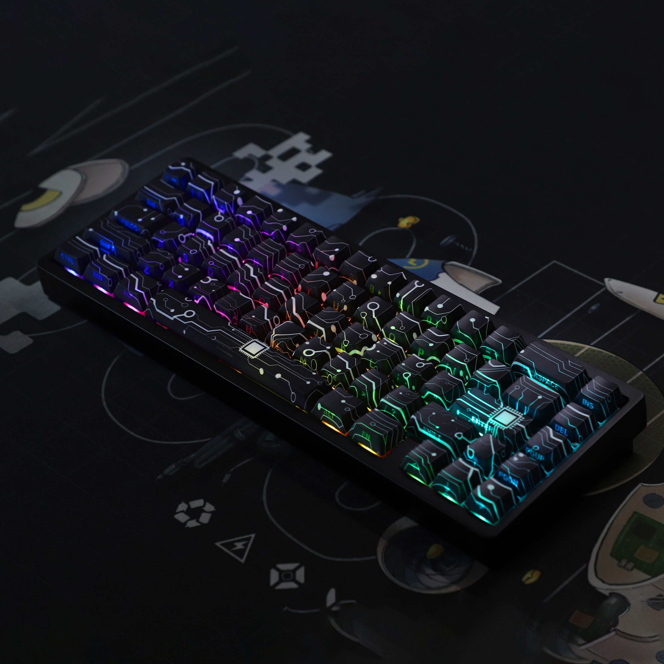 Dndkb电子视界PBT热升华侧刻透光原厂键帽wooting Ace 68/60 md68