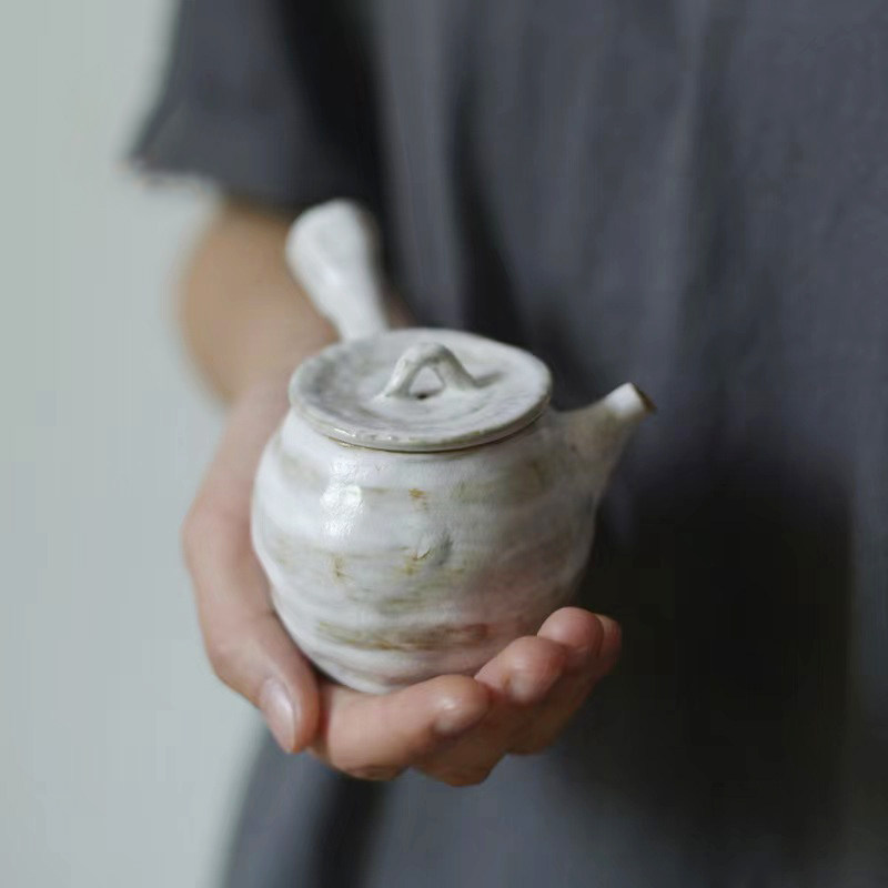 粗陶手工侧把壶功夫茶具套装创意泡茶壶礼盒陶瓷复古日式急须壶