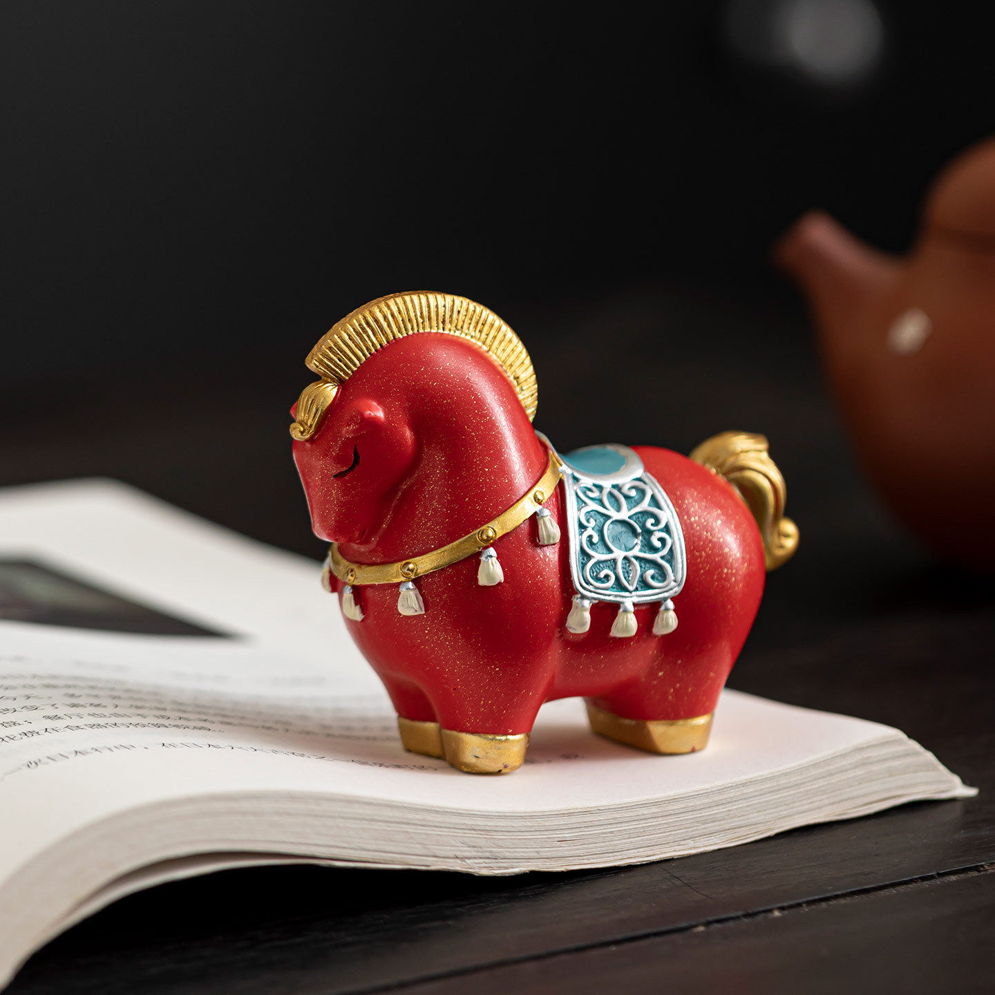 新年红色小马茶宠摆件陶瓷生肖马年吉祥物装饰品茶桌茶宠茶壶盖置,餐饮具,茶宠摆件,淘宝优惠券,粉丝福利购,淘宝优惠卷