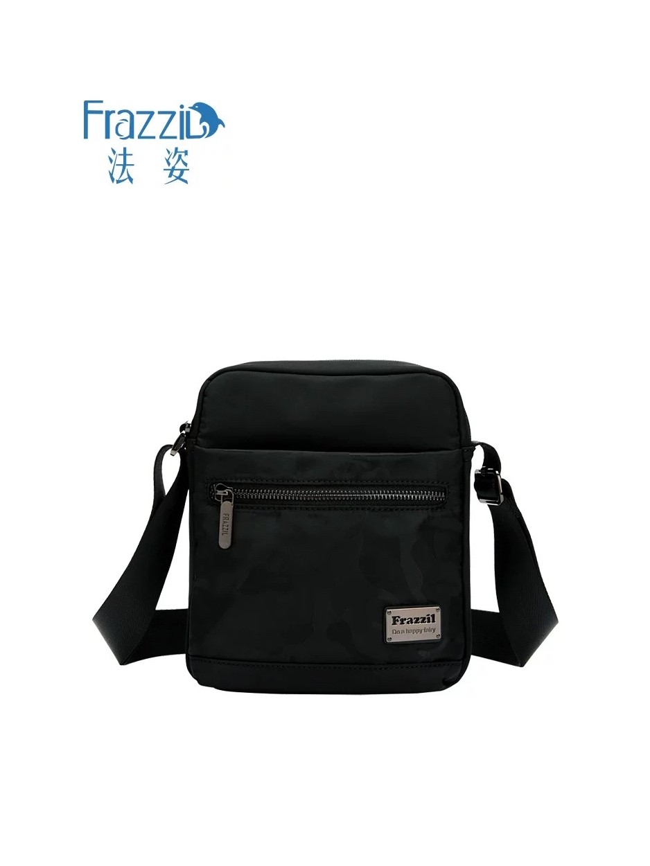 Frazzil/法姿新款斜挎包男尼龙竖款包时尚休闲单肩小包百搭小方包