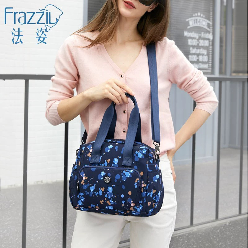 Frazzil/法姿女包帆布手提包大容量新款时尚休闲单肩手拎包妈妈包