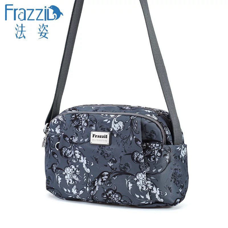 法姿斜挎包女款帆布包2024新款时尚轻便简约单肩包欧风妈妈尼龙包