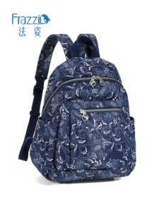 Frazzil/法姿女包双肩包新款轻便简约尼龙帆布包妈妈大背包旅行包