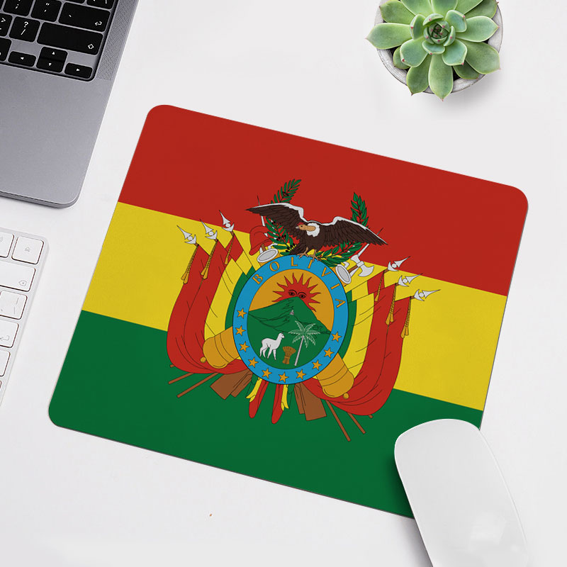 玻利维亚 国旗徽章鼠标垫 便携小号办公学习游戏环保垫 来图定制