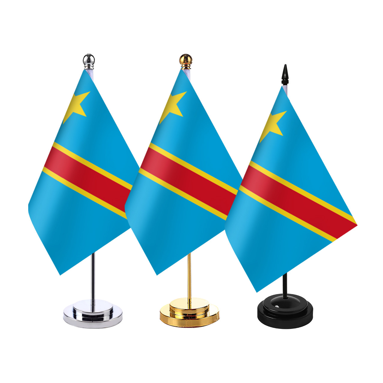 刚果 金 国旗 办公室桌旗座桌面旗帜摆件室内单杆旗架会议室装饰