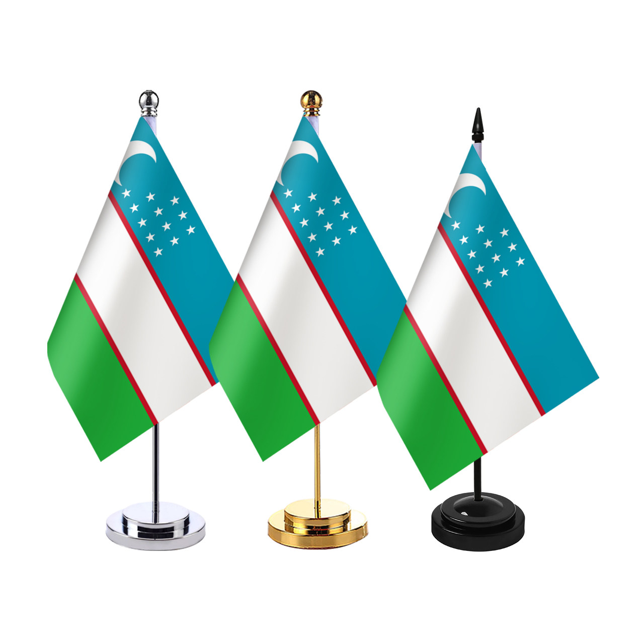 乌兹别克斯坦国旗办公室桌旗座桌面旗帜摆件室内单杆旗架会议室
