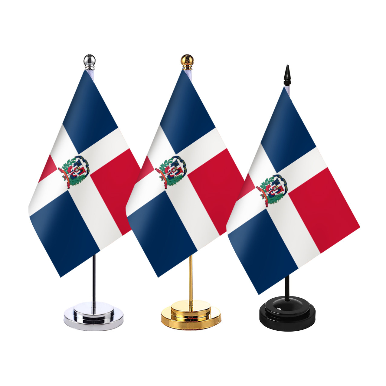 多米尼加 国旗 办公室桌旗座桌面旗帜摆件室内单杆旗架会议室装饰