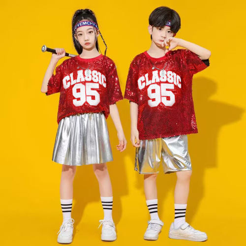 六一儿童啦啦队演出服小学生亮片