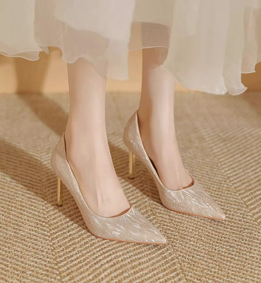 法式高跟鞋禾秀婚纱两穿新娘婚鞋