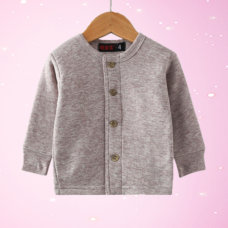 鸡仔唛面料新生婴儿暧意宝男女童装初生宝宝加绒保暖羊毛内衣开衫