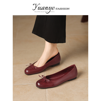 原野Yuanye●水月镜花！法式蝴蝶结浅口奶奶鞋平底柔软芭蕾单鞋女