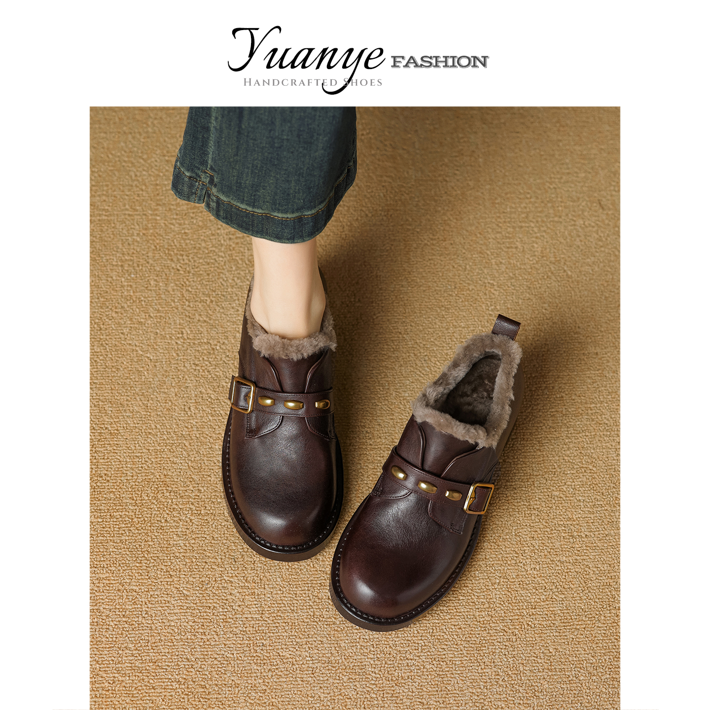 精选●手工真皮毛毛小皮鞋！