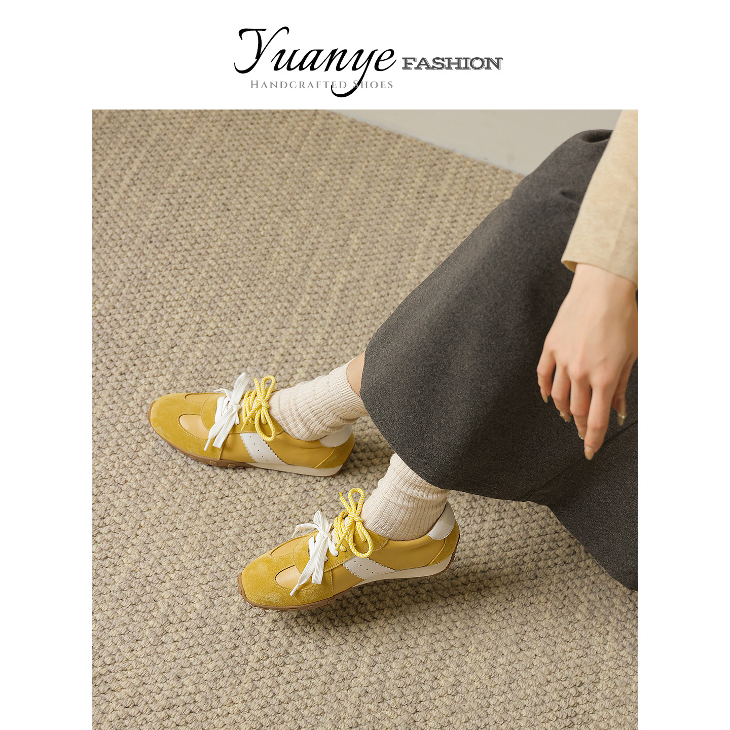 原野Yuanye●穆如清风！真皮运动休闲鞋德训阿甘鞋女系带平底单鞋,女鞋,德训鞋,淘宝优惠券,粉丝福利购,淘宝优惠卷