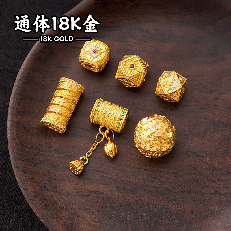 18K金配件diy镶嵌南非钻石隔珠管珠手工编手链项链手串手绳配饰