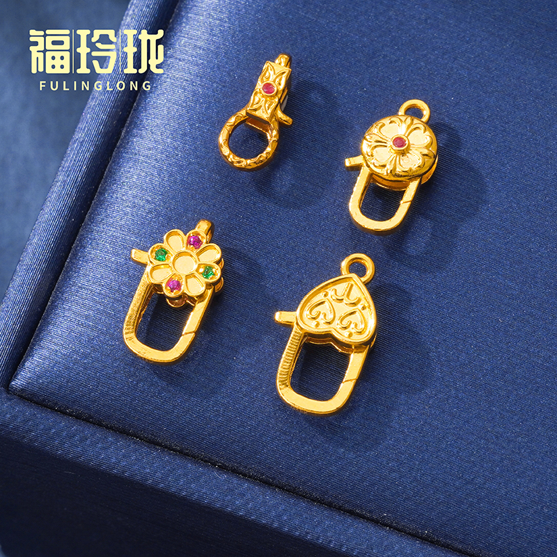 18K金配件diy扣头弹簧扣手串配饰