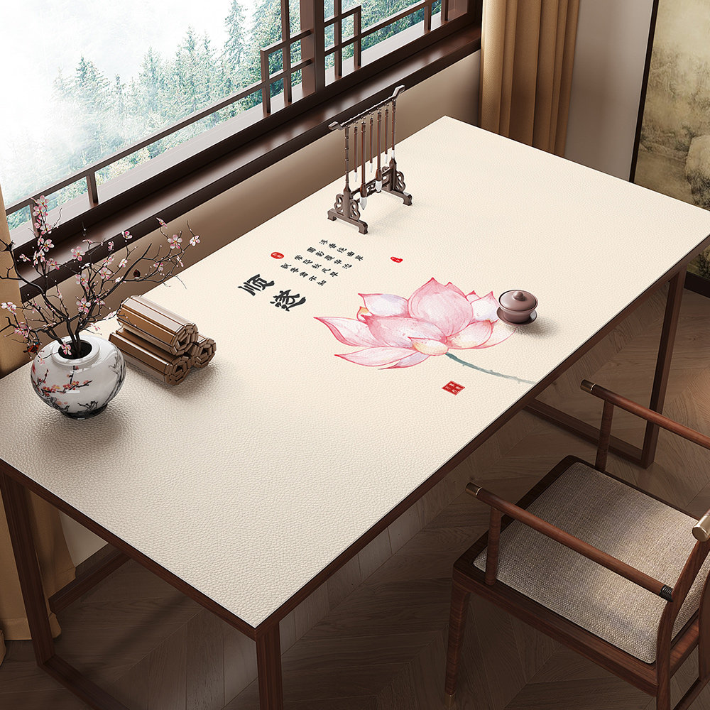 新中式禅意书桌垫子防水防油免洗书法办公桌垫国风高端学习桌桌布,居家布艺,桌布,淘宝优惠券,粉丝福利购,淘宝优惠卷
