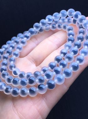 天然白糖心玛瑙手链多圈玛瑙手串冰透女友手链礼物精致显白