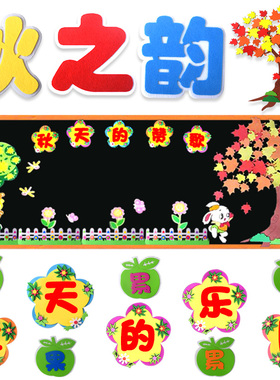 黑板报墙贴丰收硕果秋天