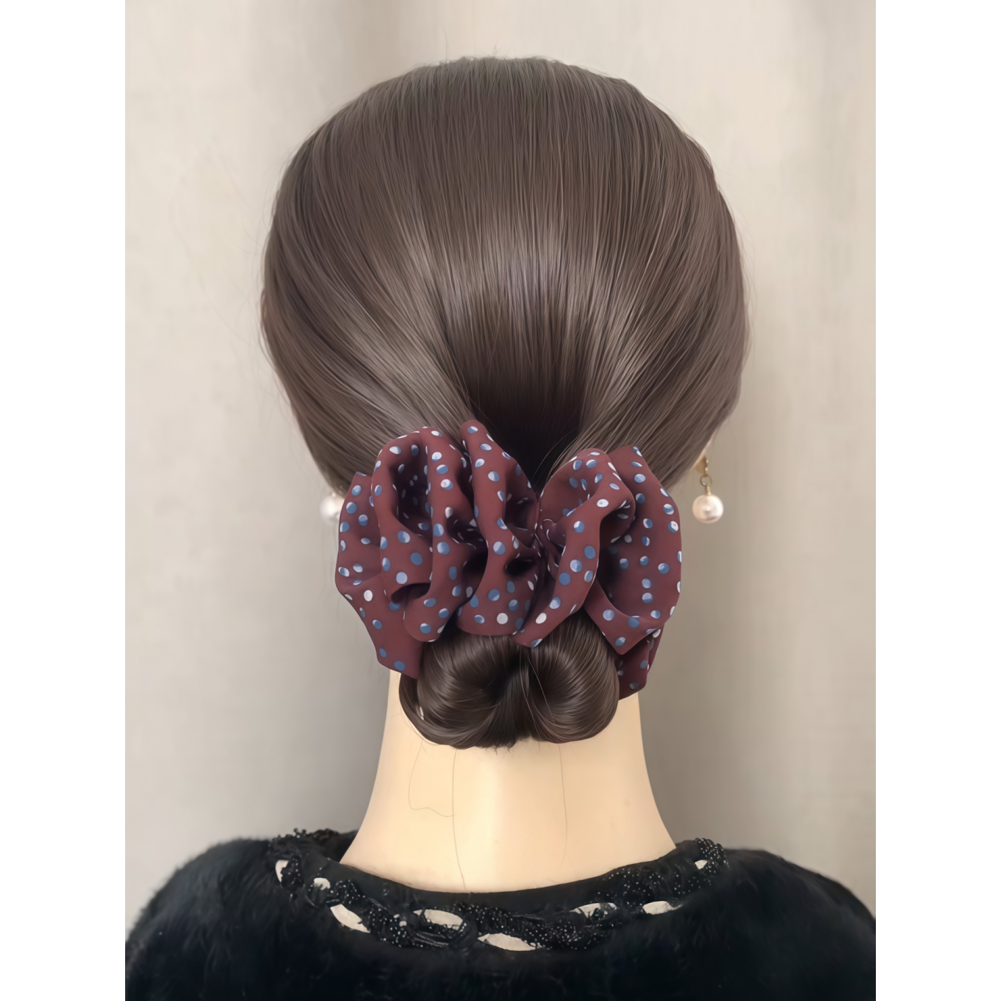 2025新款云朵泡泡褶皱碎花丸子头抓夹发饰高级感后脑勺8cm发夹女