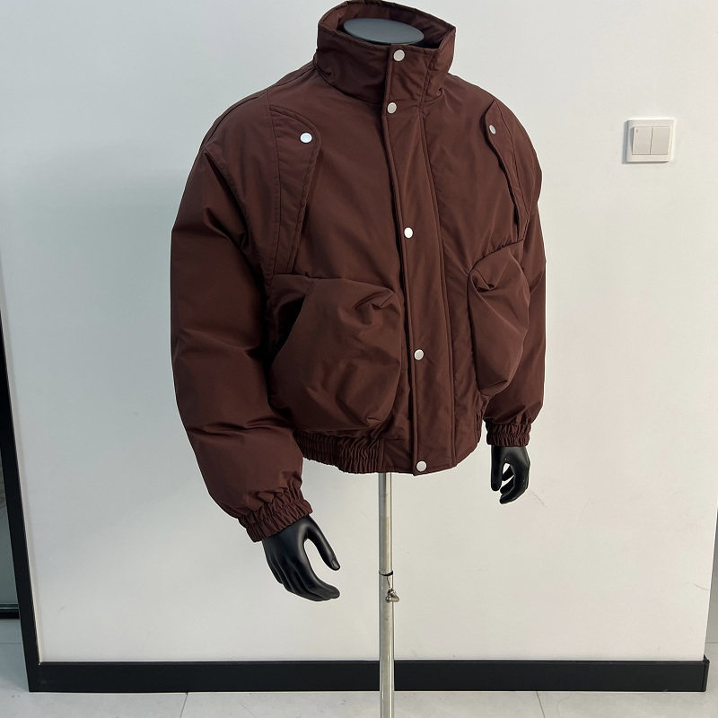 美式复古立领简约棉服
