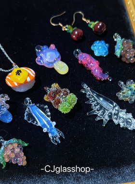 CJglasshop-孤品手作持续更新 小众手工玻璃艺术项链吊坠生日礼物