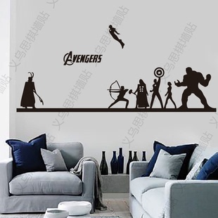 复仇者联盟装饰墙贴纸漫威英雄人物客厅网吧游戏室酒吧电影院背景