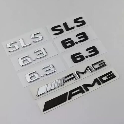 适用于奔驰老款SLS改装车标后尾标英文字标6.3 AMG叶子板侧标车贴