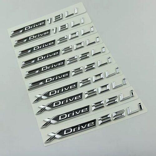 适用于华晨宝马X1字标SDrive18Li20Li改装车标XDrive25Li后尾标贴