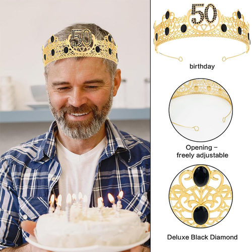 男士50岁生日装饰 60岁生日国王皇冠和 70岁生日国王腰带套装