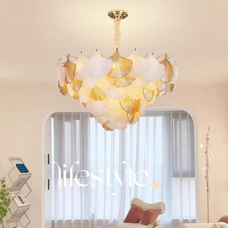 2025年新款高档银杏叶客厅灯大气