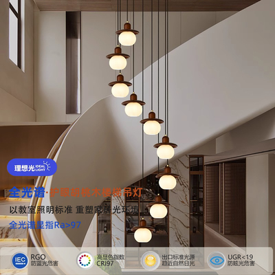 楼梯吊灯长吊灯中古风复式楼灯具