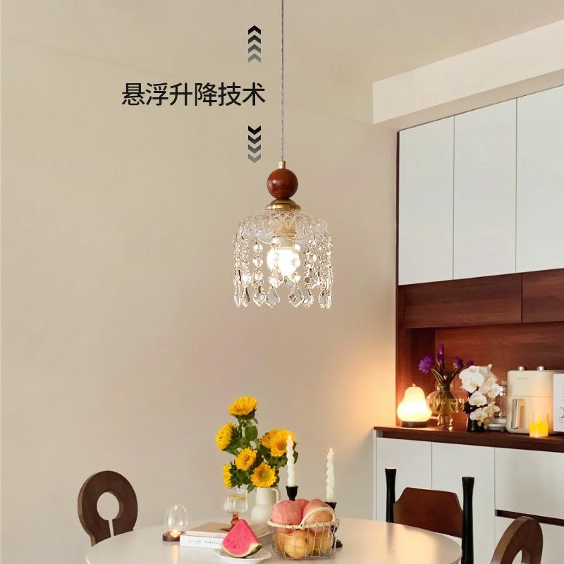 法式卧室床头小吊灯轻奢水晶餐厅阳台过道走廊玄关衣帽间亚克力灯