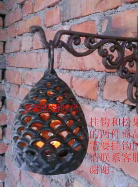 杂货 创意 复古BAO ZAKKA  铸铁松果烛台 家居咖啡软装摆件礼品