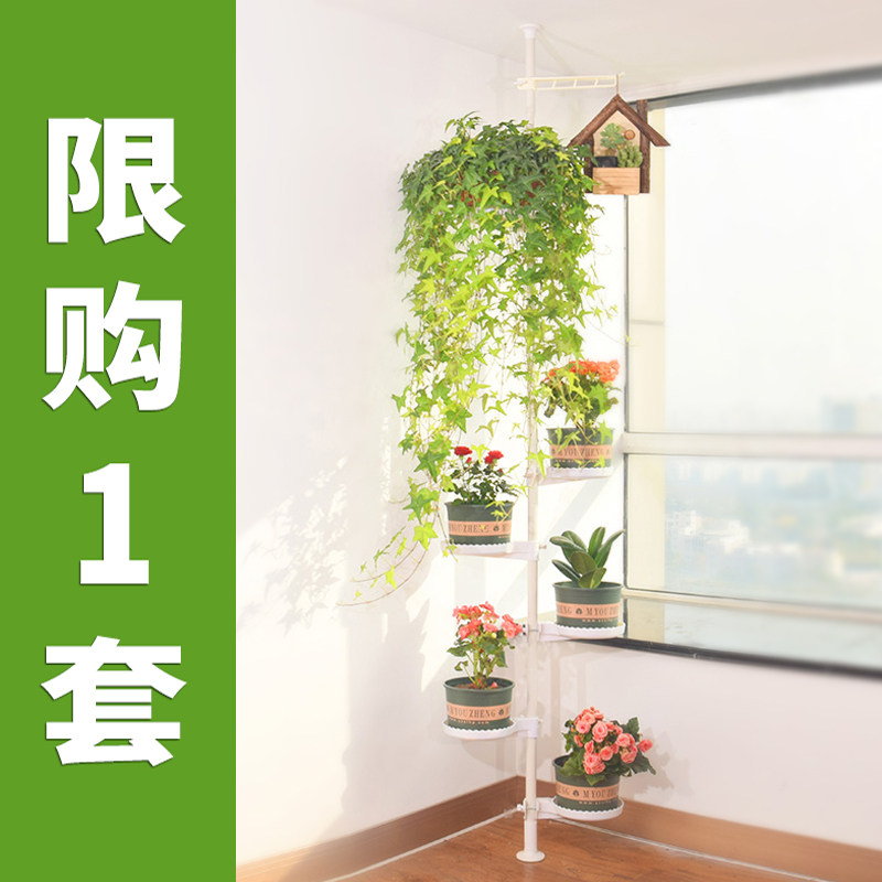 顶天立地花架置物架室内窗台飘窗多肉收纳架阳台悬挂绿萝吊兰架子