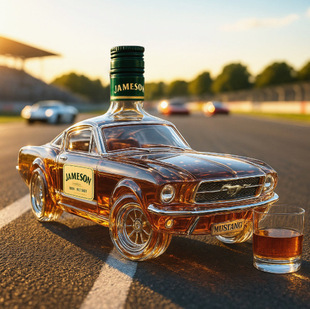 跨境新品独立站爆款Police Car Whiskey Bottle野马威士忌酒瓶