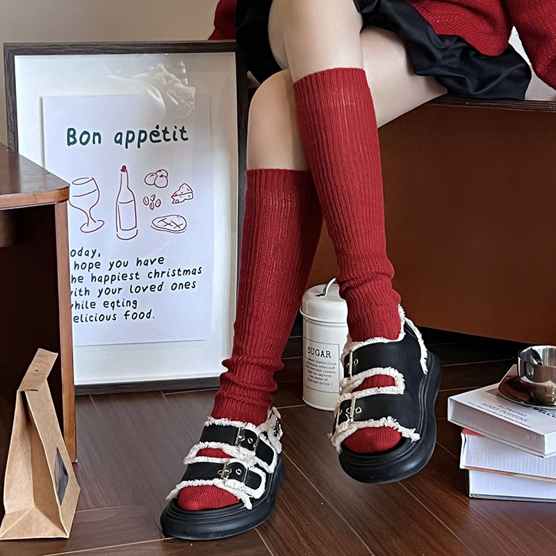 保暖不胖黑科技发热纱小腿堆堆袜