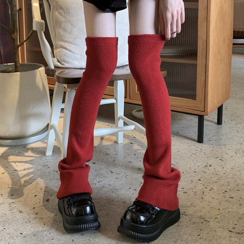 宽松加长过膝针织袜套