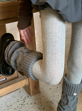 浅灰色miu系打底裤女春夏外穿高腰显瘦不掉裆打底袜带脚型连裤袜