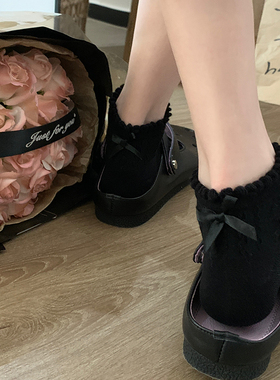 黑色袜子夏季少女甜美后蝴蝶结袜子薄款ins立体浮雕蝴蝶结短袜女
