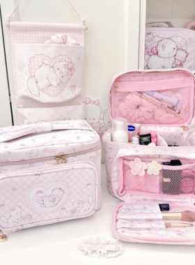 MG原创化妆包猫咪系列便携大容量手提方形化妆箱收纳包旅行洗漱包