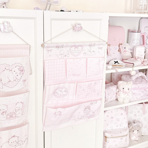 MG原创设计收纳袋团团系列墙挂式收纳袋可爱猫猫门后宿舍大收纳袋