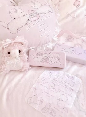 MG原创眼镜盒团团小猫系列少女心近视眼镜收纳盒圆角防摔眼镜布