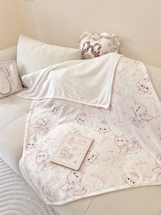 MG原创毛毯奶油芙芙系列毛绒空调毯午睡保暖法兰绒羊羔绒宿舍抱枕