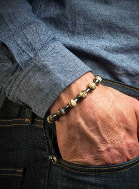 化石美国户外街头风男士手串