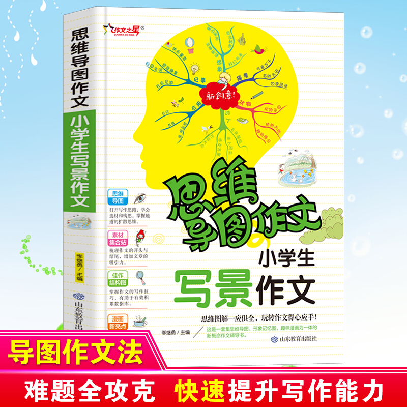 思维导图作文：小学生写景作文 思维导图趣味漫画形象记忆思维训练提升写作